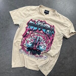 Cream Rockstar Energy drink graphic tee